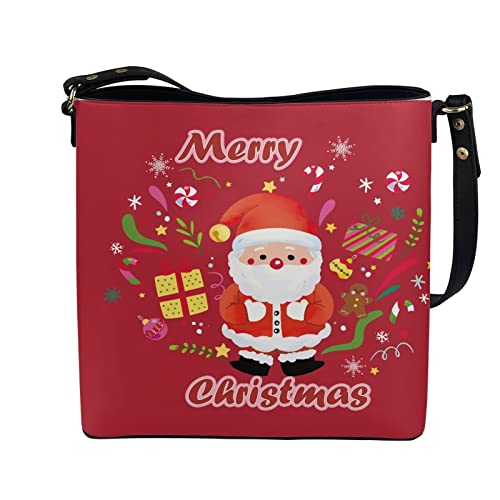 Image of HUGS IDEA Boho Bags for Women Leather Handbag Shoulder Bucket Crossbody Purse