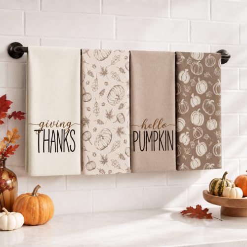 Tingjoo Fall Kitchen Towels Set of 4 Fall Hand Dish