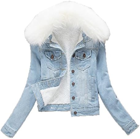blue jacket with white fur