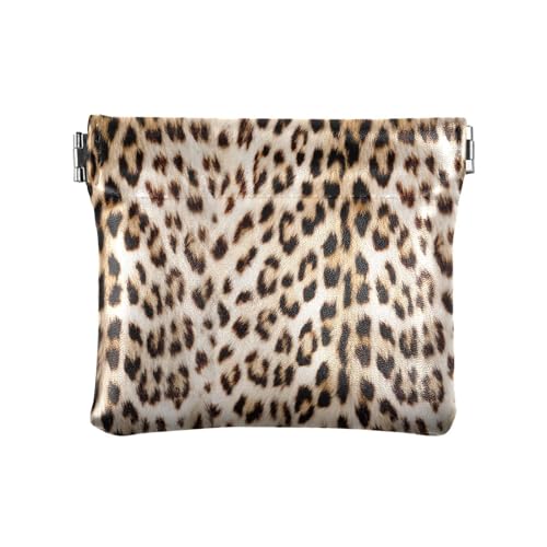 ZRWLUCKY Portamonete in pelle da donna in pelliccia leopardata comode custodie per carte organizzatori di denaro per donna, Pelliccia, 4.33(L) x 3.74(W) x 0.39(H), Stampa