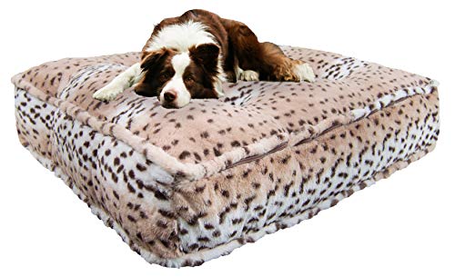 Bessie-and-Barnie-Aspen-Snow-Leopard-Luxury-Extra-Plush-Faux-Fur-Rectangle-PetDog-Bed-Multiple-Sizes