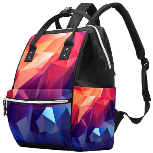 Sac à dos de voyage compact 10.6x7.8x14 in et petit sac à dos de transport géométrique coloré