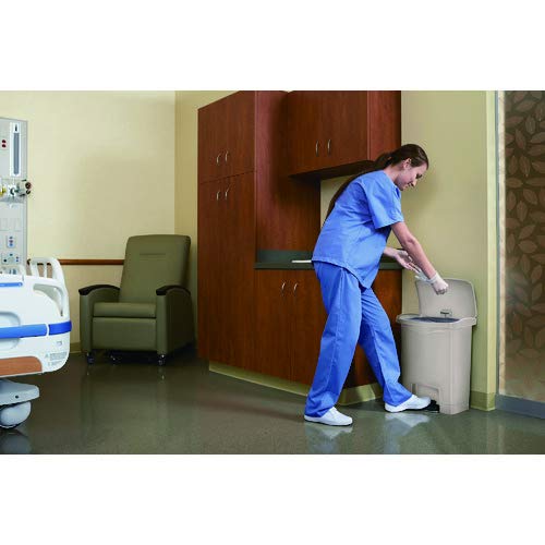 Rubbermaid Commercial Products Streamline Slim Step-On Plastic Trash Can, 13 Gallon, White, Hands-Free Garbage Can for Medical Waste in Hospitals/Lab/Emergency/Patient Rooms by Rubbermaid Commercial Products - Image 2