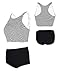GEEK LIGHTING Women Girls 2 Piece Swimsuits High Waisted Bathing Suits Bikini Set (Small, Black)