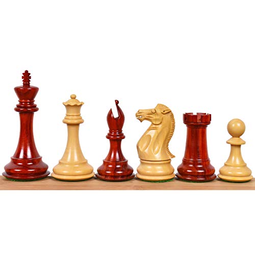 Jeu de pièces d'échecs Staunton 10,2 cm lesté trois bourgeons