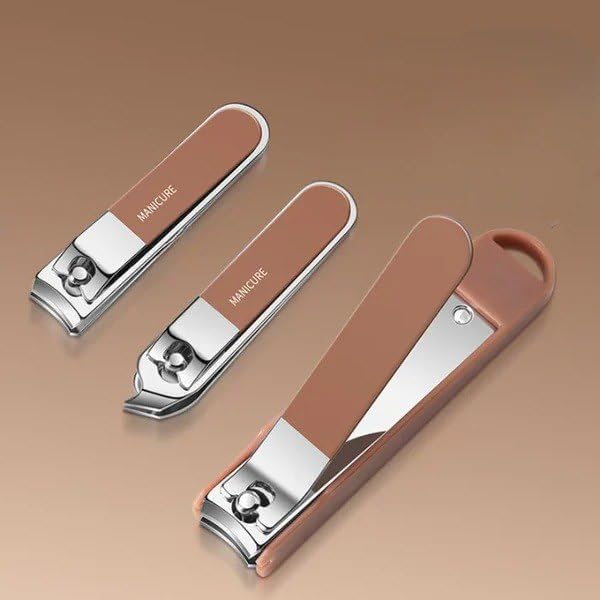 Image of 8-in-1 Manicure Kit - Stainless Steel Nail Clipper Set for Men & Women (8 IN 1) (pink)