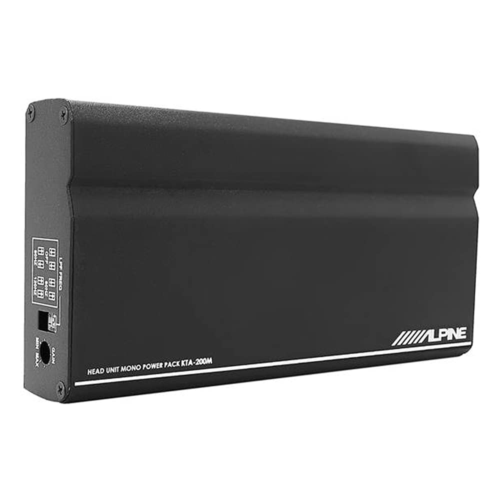 DIAS Alpine KTA-200M Mono Power Pack Amplifier with S-SB10V 10 Inch Subwoofer Enclosure and RUX-KNOB.2 Remote Bass Knob