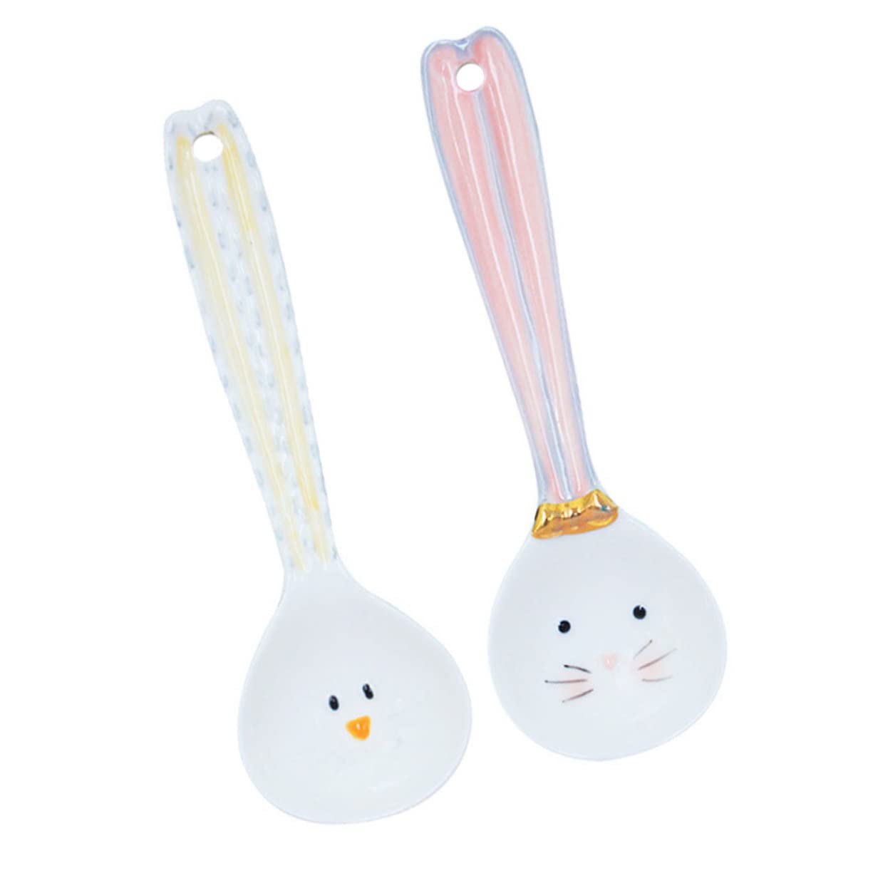 Cuillères en céramique lapin IMIKEYA pour café et soupe au déjeuner (4 pièces)