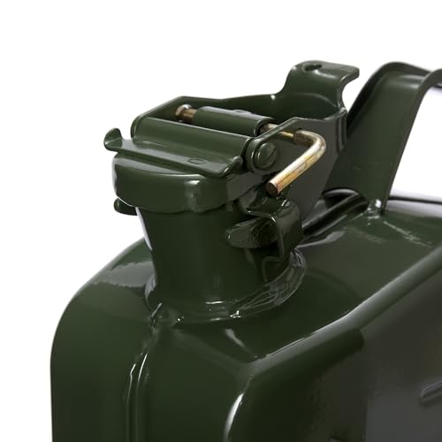 Image of Oxid7 5 Litre Green Metal Fuel Can with Bayonet Cap | Suitable for Petrol, Diesel and Bioethanol | 5 Litre Petrol Can with UN Approval and Tested