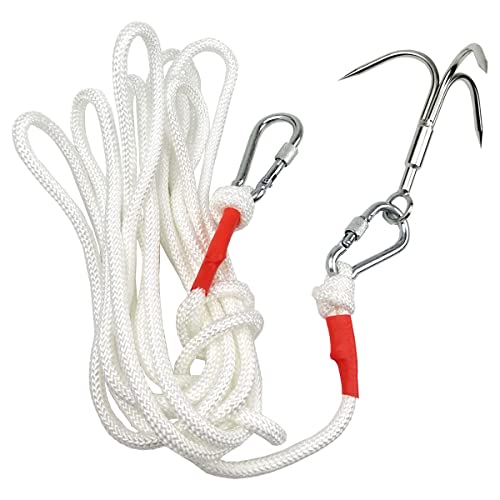 Dutypro Alligator Hunting Catch Hook Tool Kit Drag Treble Harness, Round Bend Triple Steel Hook Rope, Every Way To Drag Alligator In The Lake(Cord Length 16Ft) #TOP2