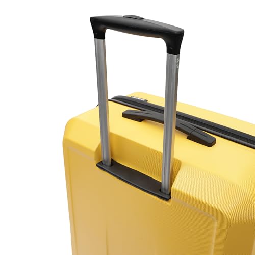 Image of YAYAVAR Batman Trolley Suitcase - 130L, Chech-in Luggagewith 8 Spinner Wheel, Hard Shell Polycarbonate Suitcase, Number Lock, Water Resistant, Luggage Bag for Travel (Yellow & Black, 76cm, Large)