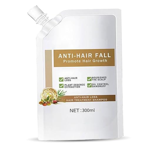 Champú para la caída del cabello de 300 ml, champú suave para el crecimiento del cabello, control de aceite y cuidado cuero cabelludo para mujeres y hombres