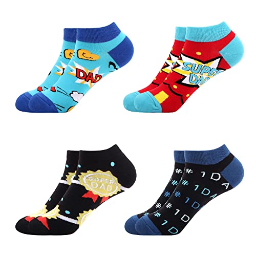 WeciBor Men's Dress Cool Colorful Fancy Novelty Funny Casual Combed Cotton Ankle Father's Day Gift Socks