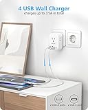 European Travel Plug Adapter, LENCENT US to Europe Type-C Foldable Power Plug with 4 Outlets 4 USB Ports (2 USB C), Power Adaptor for USA to EU Euro Iceland Spain Italy France Germany Greece Portugal - Image 5