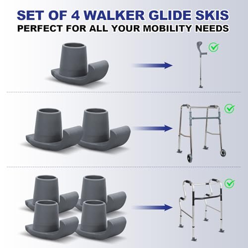 Walker Ski Glides, 2 Pack Durable Ski Glides for Folding Walkers, Universal Fit Walker Accessories, Easy-Fit Glides for Smooth Mobility, Essential Mobility Aid for Seniors - Thumbnail 6