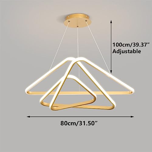 Lustre en acrylique suspendu géométrique or au style minimaliste - 6