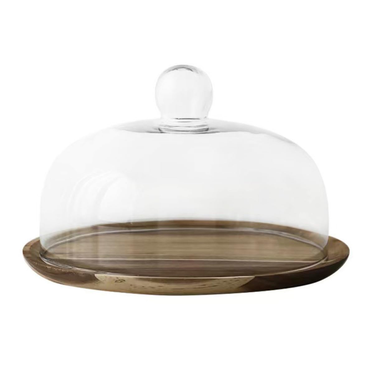 VICASKY Présentoir à Gâteaux Dôme en Verre et Socle Bois Ambiance Noël
