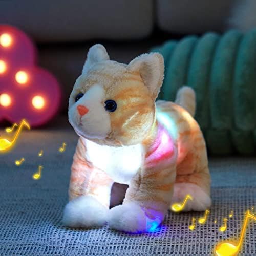 Glow Guards 14'' Light up Musical Kitty Stuffed Animal Soft Realistic Cat Plush Toy with LED Night Lights Lullabies Singing Glow Birthday Children's Day for Toddler Kids - Image 2