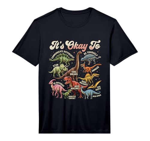 It's Okay to Be Different Dinosaur Autism Awareness Performance T-Shirt