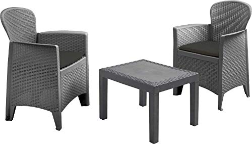 made2trade Juego de muebles de jardín de diseño moderno de 5 piezas para el verano, incluye cojines/cojines.
