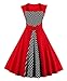Killreal Women's Sleeveless Retro Vintage Polka Dot Christmas Party Dress Red Large