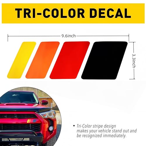 2PCS Four-Wave Tri-Color Decal Sticker for Car Grille Fender Hood Dashboard by KUWQPHW - Used condition - Image 2
