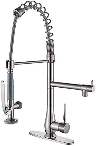 Votamuta Commercial Style Single Handle Pull Down Kitchen Sink Faucet With Sprayer Brushed Nickel Grey Vo061505 Buy Online At Best Price In Uae Amazon Ae