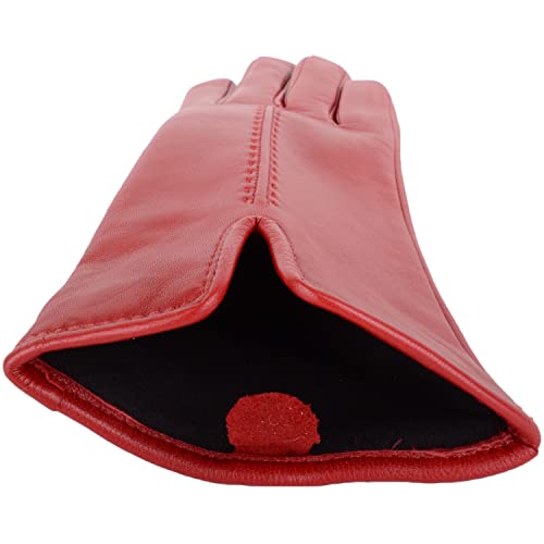 Guantes de invierno de cuero para mujer complementos de abrigo rosso talla L 2