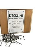 Deckline – 1600 vis terrasse inox A2 5x60 – Pack chantier – Torx – extérieur bois