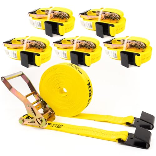 Hay Hauling Straps 2"x50 Ft 6-Pack – Flat Hook 10000 Lbs