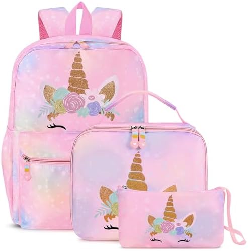 Cokouchyi 3 Pcs Kids Backpack Set with Lunch Box & Pencil Case, L...