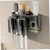 Zahnbürstenhalter, Wandhalterung, moderner Badezimmer-Organizer mit 2 Tassen und Zahnpastapresse für die Aufbewahrung auf der Arbeitsplatte (schwarz)..