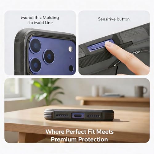 Image of Vanta MagSafe Compatible Back Cover Case for iPhone 17 Pro | Military Grade Shockproof Protection with Built-in Kickstand