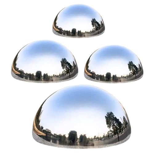 Parliky Outdoor Garden Gazing Balls 4pcs Stainless Steel Reflective Globes Mirror Balls for Yard Contemporary Decorative