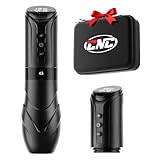 CNC Machine à tatouer sans fil avec 7 coups réglables (2,7 à 4,5 mm), deux batteries 3800 mAh, stylo de tatouage rotatif moteur sans noyau pour tatouage CNC-M2-E402-1
