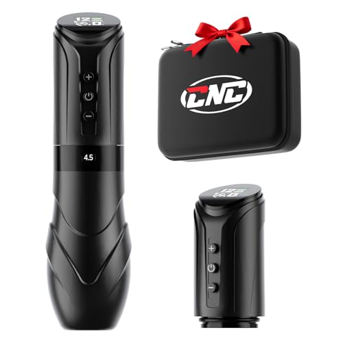 CNC Wireless Tattoo Machine with 7 Adjustable Strokes(2.7-4.5mm),3800mAh Dual Batteries,Rotary Tattoo Pen Coreless Motor for Tattoo Artist Supply CNC-M2-E402-1
