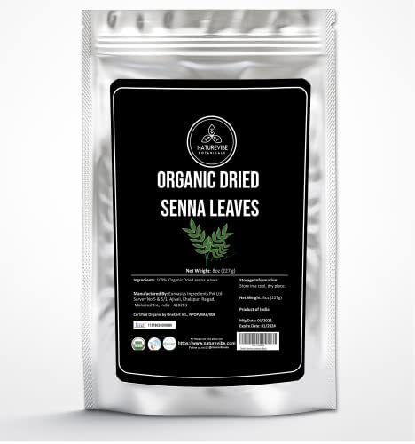Naturevibe Botanicals Dried Senna Leaves 8oz - Non GMO &amp; Gluten Free