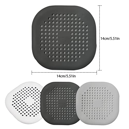 Vermeyen Silicone Sink Strainer For Bathroom Sink & Bathtub - Clog- Drain Hair Catcher For Bathtub Drain Cover With Water Flow Regulator And Debris Filter 2 Pack (White Square) #TOP3