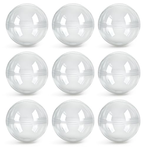 Vending Machine Capsules - 3" Empty Plastic Capsules - 14 Pcs Toy Capsule - Translucent Round Large Easter Eggs - Bath Bombs Molds - Party Favors Pinata Stuffers DIY Craft Supplies