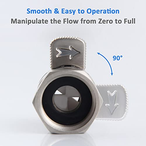 Water Flow Control Valve, Angle Simple Brass Shower Shut Off Valve, Flow Restrictor For Handheld Shower, Bidet Sprayer, Brushed Nickel #TOP4
