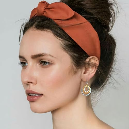 Two Tone Geometric Dangle Earrings for Women Gold and Silver Trendy Drop Earrings Hypoallergenic Lightweight Dangle Earrings3