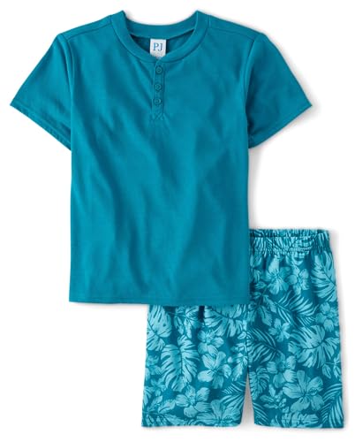 The Children's Place boys Short Sleeve Top and Shorts 2 Piece Pajama Set