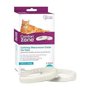 Comfort Zone Cat Calming Collar Savings Pack: 2 30-Day Calming Collars for 60 Days of Calm; Cat Pheromones Help Anxiety, Reduce Stress, Urine Marking, Scratching; Indoor or Outdoor Cats; Long-Lasting