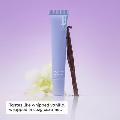 eos Cashmere Lip Butter Vanilla Cashmere, Smoothing Lip Mask & Moisturizer with Plumping Peptides & Shea Butter, 0.35 fl oz
