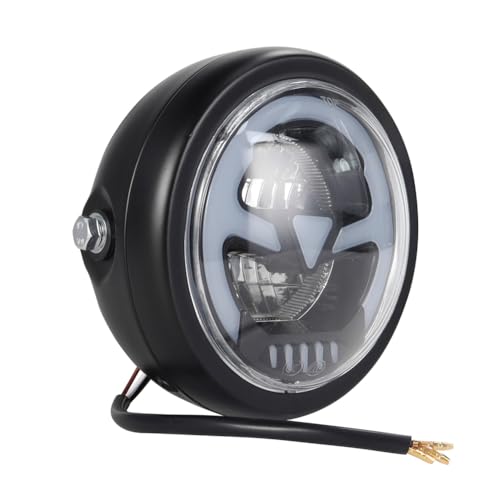 Phare de moto universel vintage de 6,3 pouces avec faisceau haut bas pour rouler en cafe racer