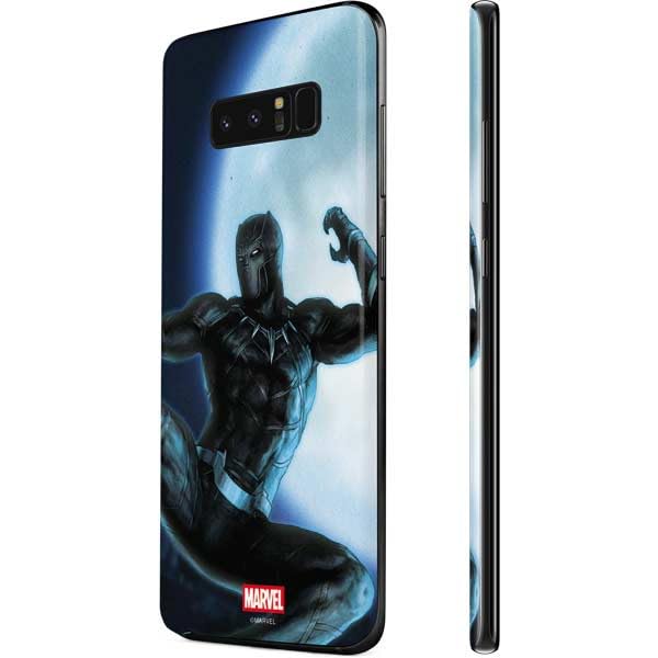 Skinit Decal Phone Skin Compatible with Galaxy Note 8 - Officially Licensed Marvel Black Panther Jumping Through Air Design