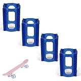 Gummi Skateboard Zubehör Skate Rollen - Fixiert Skater Roller, Skateboard-Trainer-Schutzring für Skateboard Räder, Gummi Trick Longboard Accessoires, Gummiringe Stoppen die Räder Trick, Blau, 4 Stück