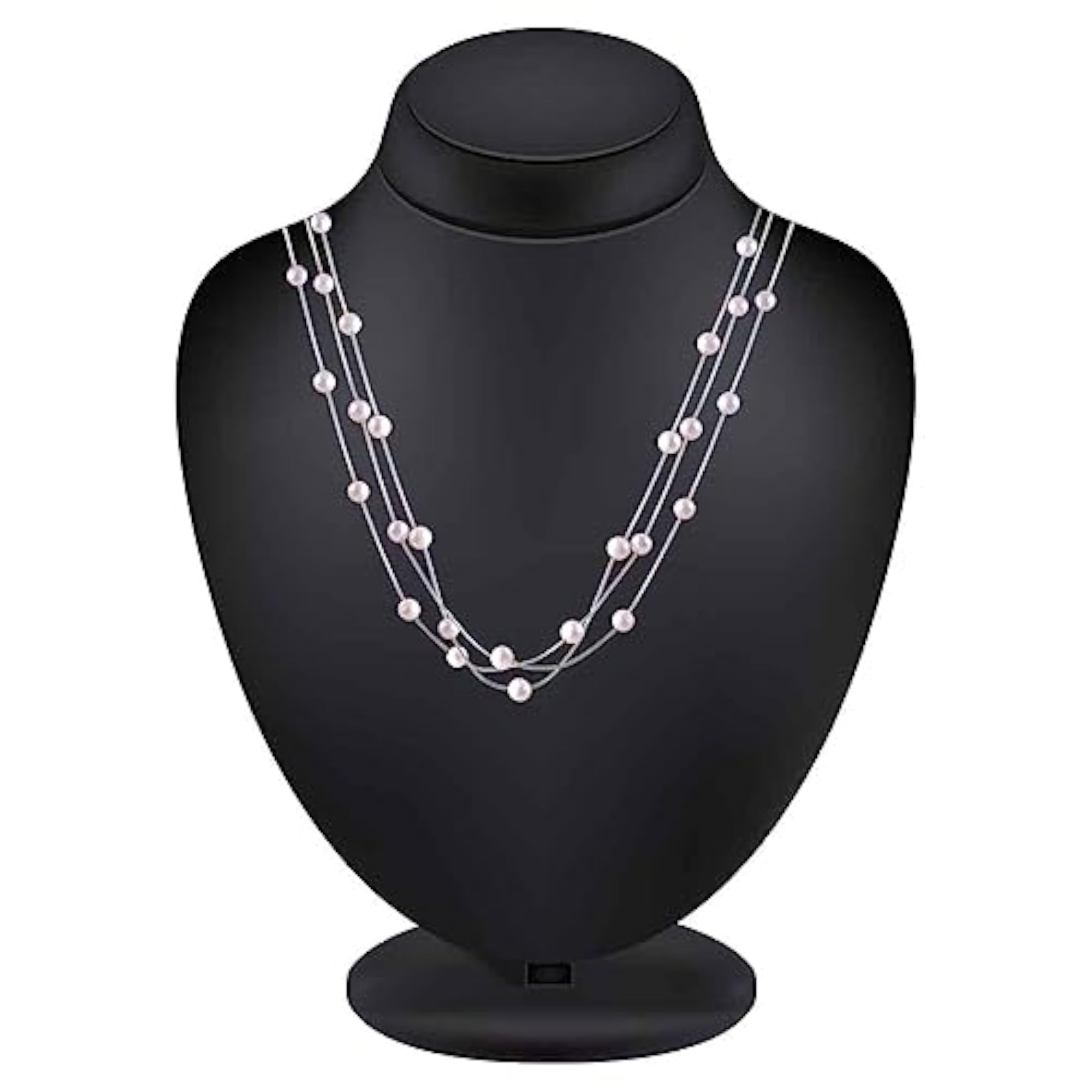 Multi-Layered Pearl Chain Necklace for Women