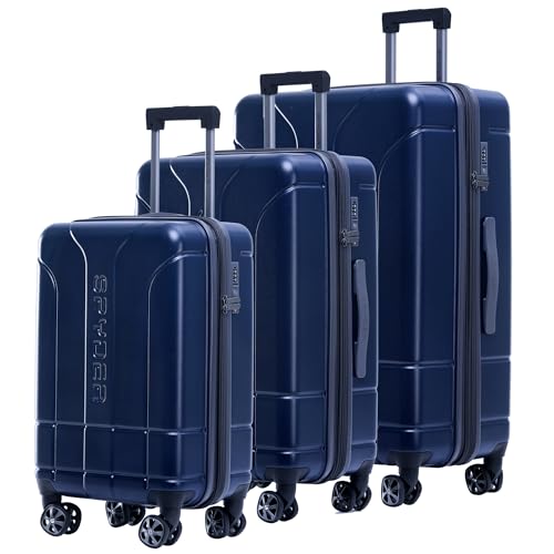 Spyder Carve 3 Piece Set with 360° Spinner Wheels, TSA Approved Lock, (20 Inch Carry On, 25 Inch Medium, 29 Inch Large) Navy