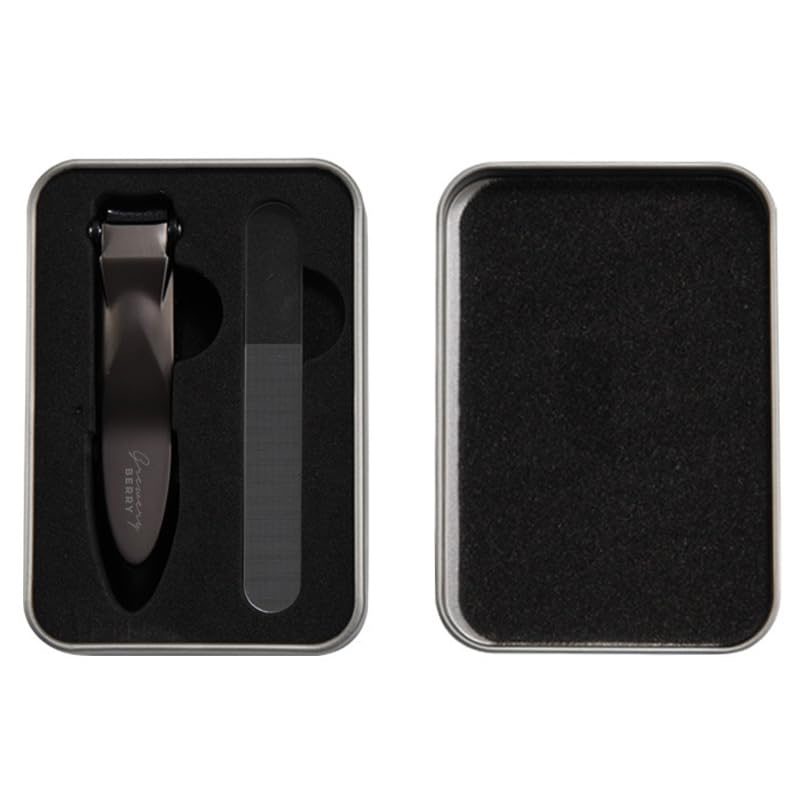 Nail Clipper with Catcher - Grewery BERRY Razor-Sharp Heavy Duty Splashproof Nail Cutters with Ergonomic Lever | Keep Nails Impeccably Manicured - With Nail File and Metal Case (Metallic Black)-image-13